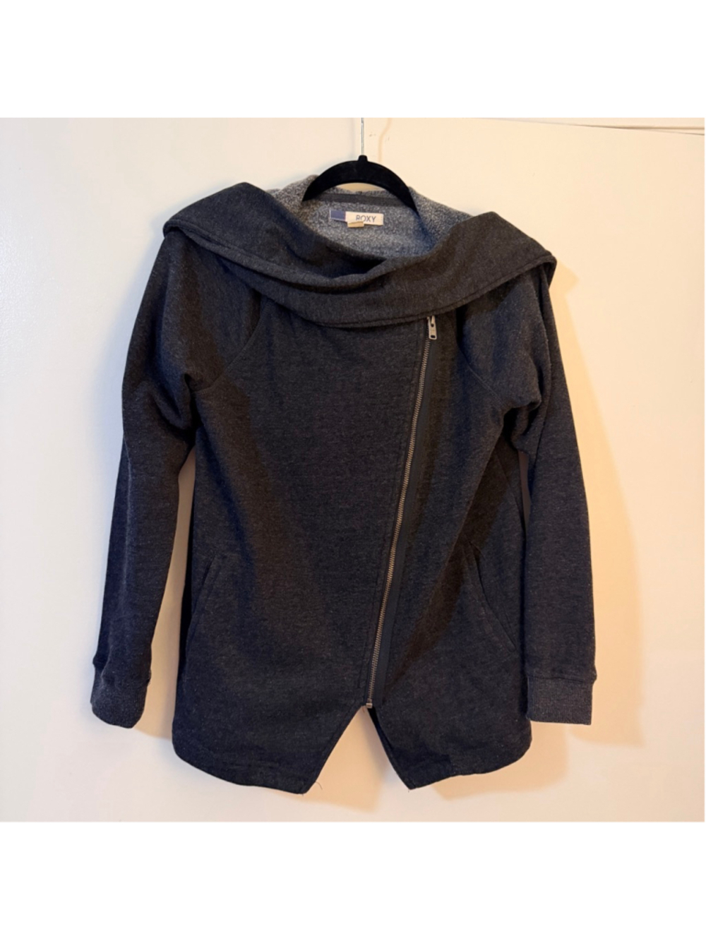 Roxy Fleece-Lined Open Front Hoodie – Size XS